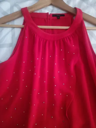 Vestido Elogy Rojo con Pedrería de El Corte Inglés