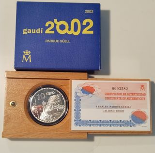 Moneda 10 euros España 2002 Gaudí Parque Güell