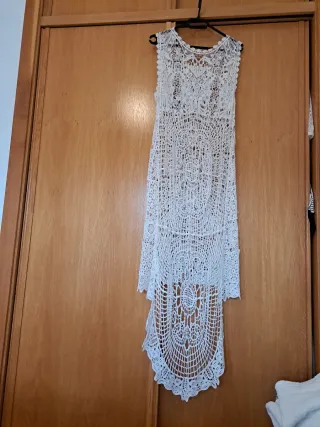 Vestido de playa crochet blanco