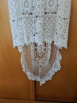 Vestido de playa crochet blanco