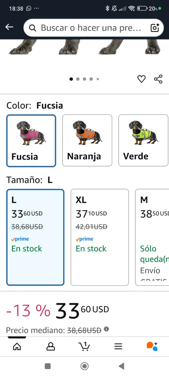Chaleco salvavidas perro talla L