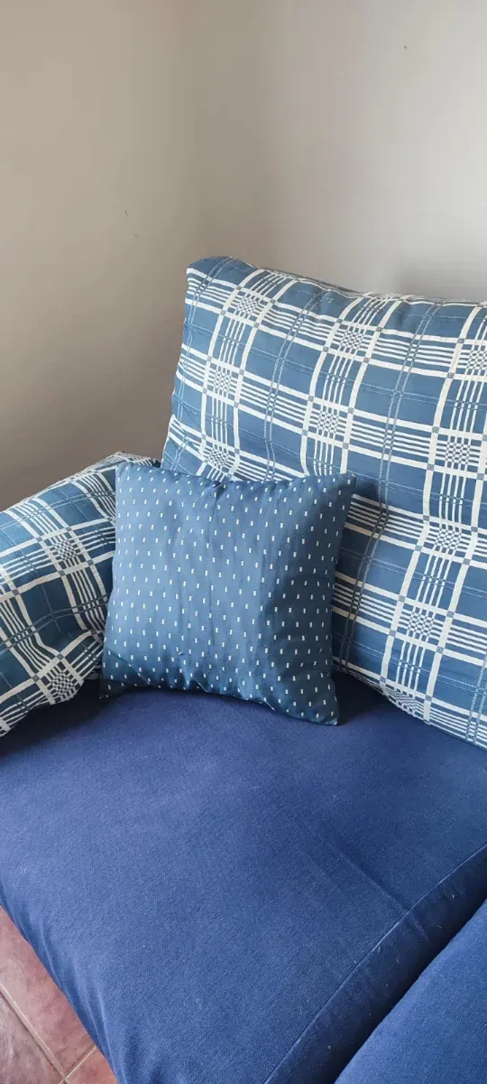 2 Sofás (1 Sofá Cama) Azul