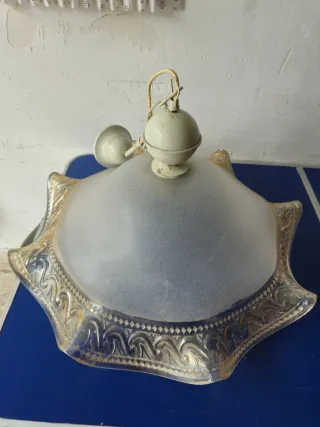 Lampadario da Soffitto Vintage in Vetro