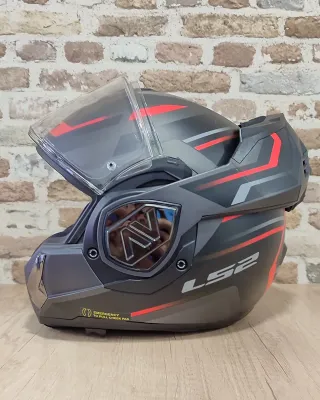 Casco Moto Convertible LS2 Talla S Negro/Rojo