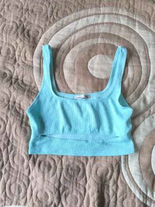 Top corto Pull&Bear azul 