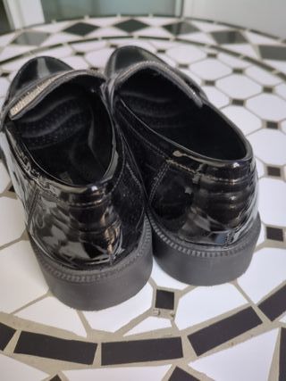 Mocasines negros mujer brillantes talla 38