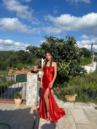 Vestido de fiesta rojo (Talla XS-S)