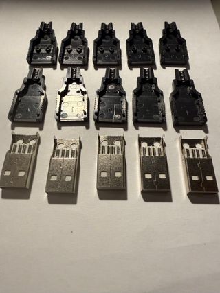 Set 5x Connettori USB tipo A Maschio 4 Pin DIY