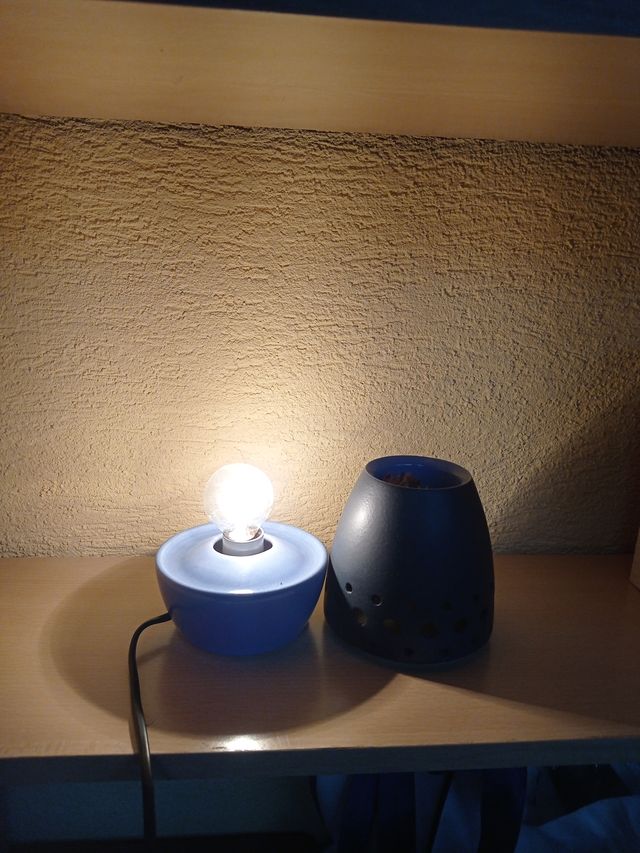 Lámpara quemador de esencias azul
