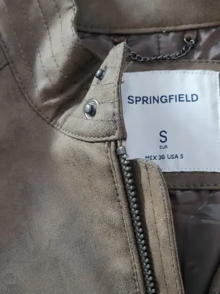 Chaqueta símil piel Springfield Marrón de hombre.