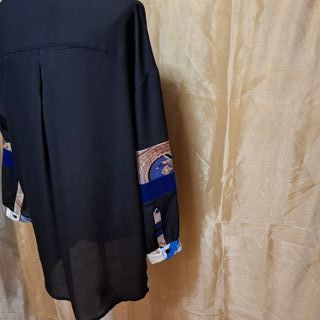 Blusón señora negro y multicolor
