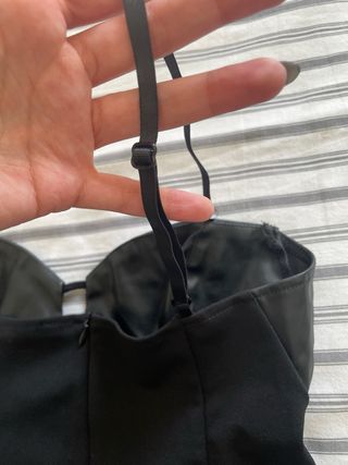 Top Negro Bustier Piel Sintética