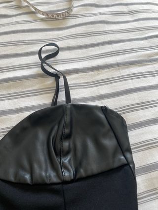 Top Negro Bustier Piel Sintética