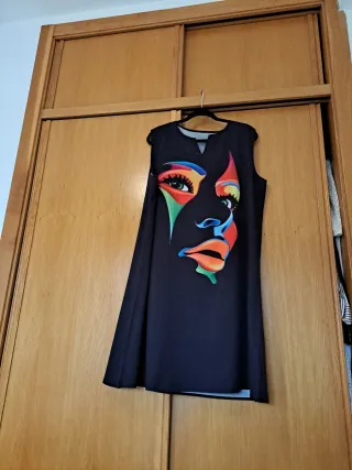 Vestido estampado cara multicolor talla única