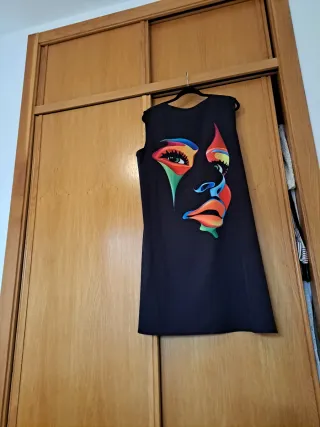 Vestido estampado cara multicolor talla única