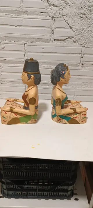 Pareja Soportes Libros Madera