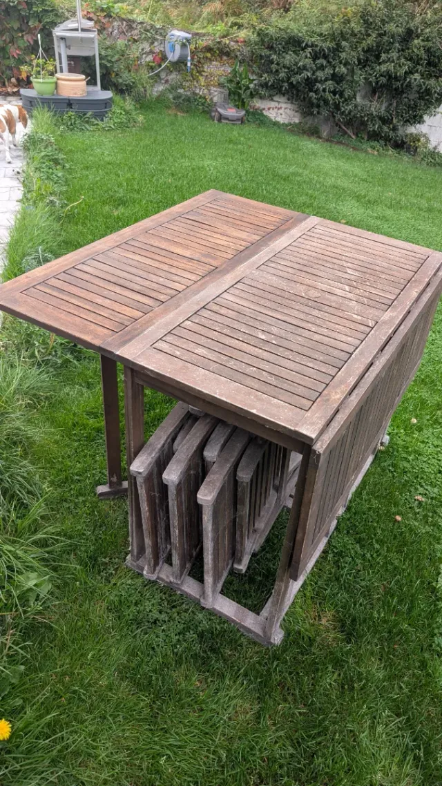 Conjunto Mesa y Sillas Jardín Plegable