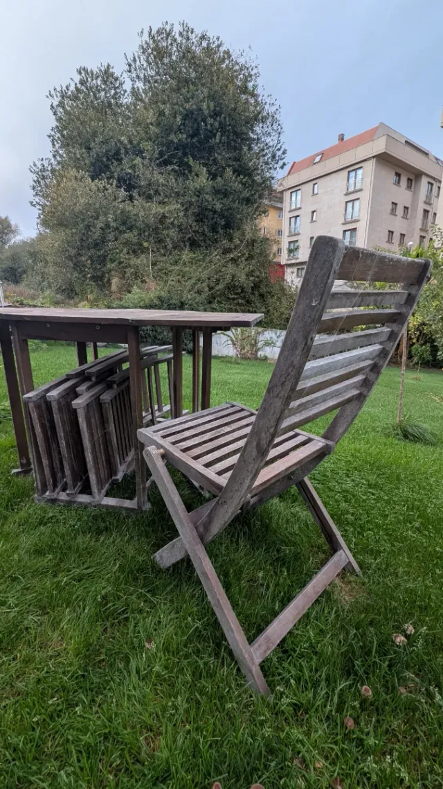 Conjunto Mesa y Sillas Jardín Plegable