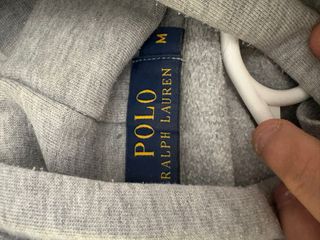 Felpa Ralph Lauren Grigia con Logo Arancione