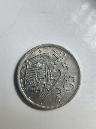 Moneda 50 Pesetas 1957 Franco Caudillo estrella 59