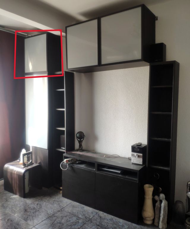 Armario Bajo Ikea Besta Negro-Marrón