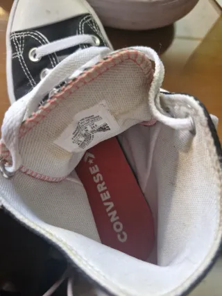 Converse plataforma negras y rosas