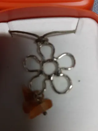 Collana fiore Lunar argento e arancio