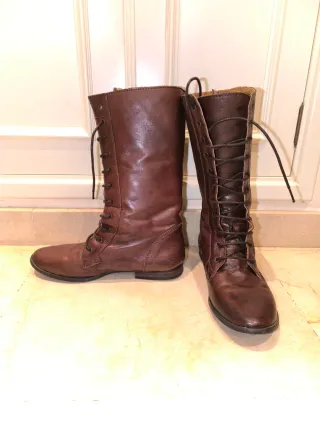Botas de piel marrones talla 37