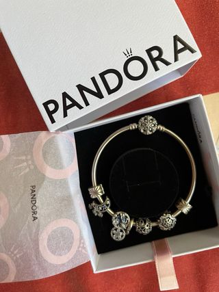 Pulsera Pandora Plata 5 Charms + 2 Separadores