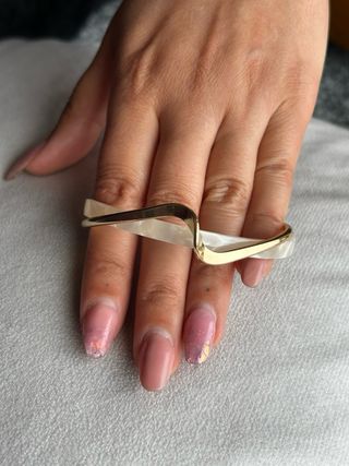 Bracciale rigido oro resina effetto marmo vintage