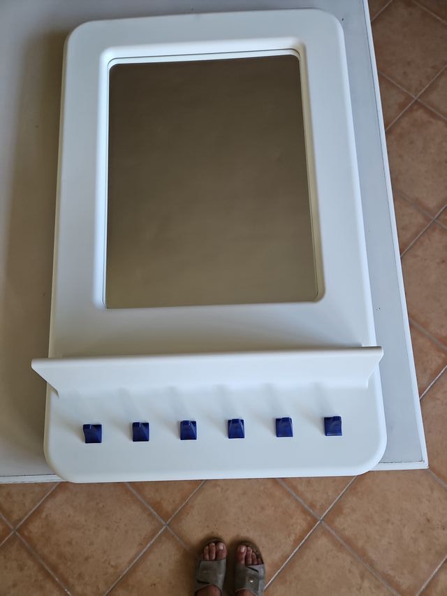 Specchio da ingresso bianco con appendini