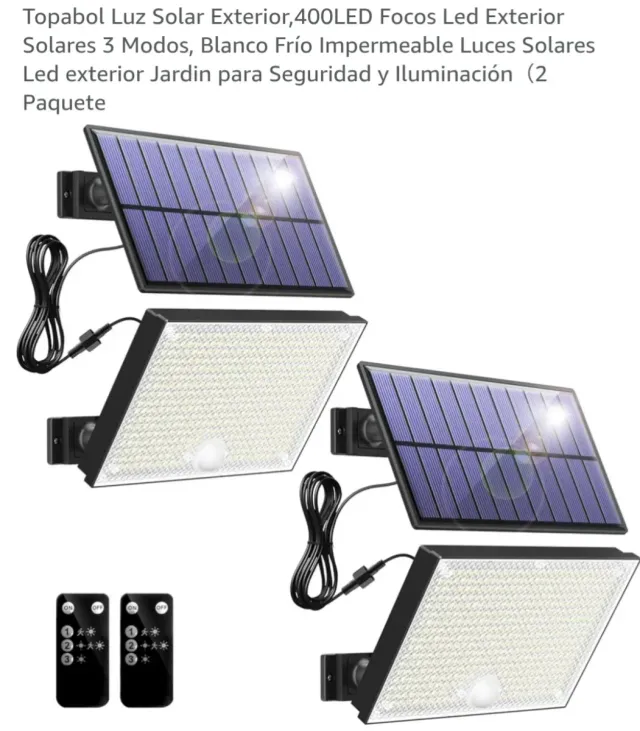 2 Luces Solares LED Topabol con Mando
