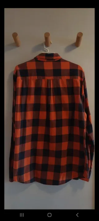 Camisa cuadros Springfield naranja y negra