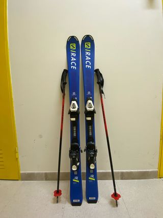Esquís Salomon JR RACE S 120cm + Bastones 95cm