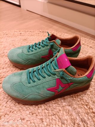 Zapatillas Cetti Mujer Piel Verde/Rosa Talla 37