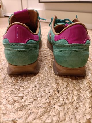 Zapatillas Cetti Mujer Piel Verde/Rosa Talla 37