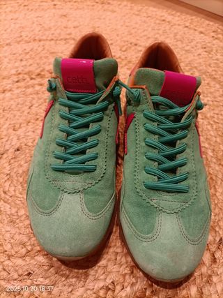Zapatillas Cetti Mujer Piel Verde/Rosa Talla 37