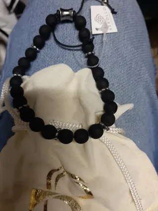 Braccialetto Rebollo Nero e Argento