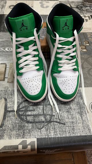 Air Jordan 1 Mid Verdi/Bianche Uomo 44