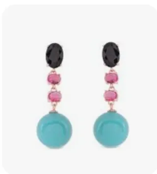 Pendientes Luxenter en negro, rosa y turquesa