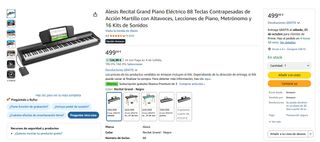 Piano Eléctrico Alesis Recital Grand 88 Teclas