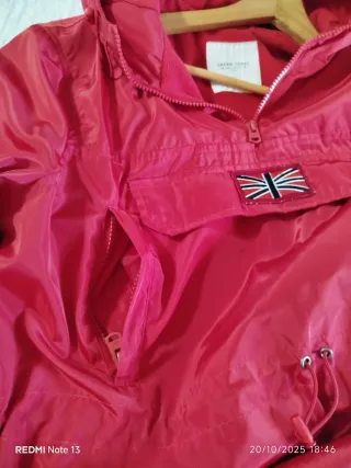 Chubasquero rojo mujer forrado