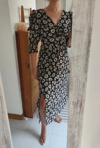 Vestido midi estampado flores talla 38