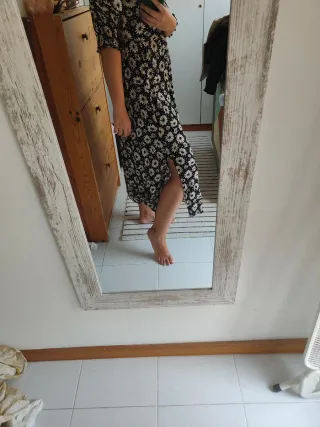 Vestido midi estampado flores talla 38