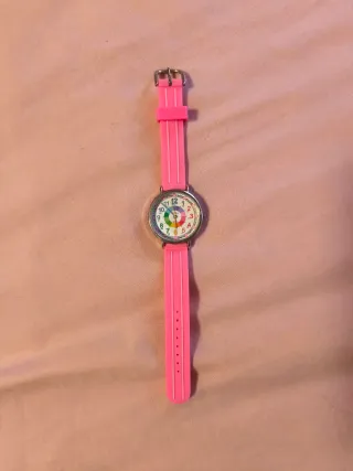 Reloj infantil rosa educativo