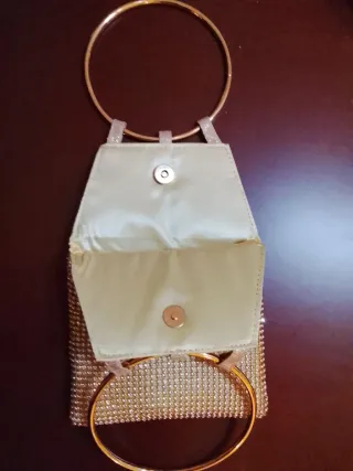 Bolso de malla cristal imitación oro