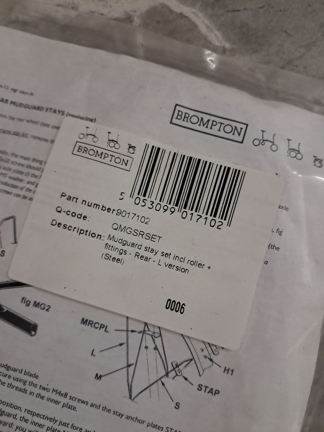 Aste parafango posteriore Brompton Set