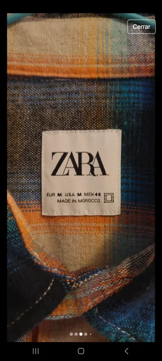 Camisa de cuadros Zara hombre