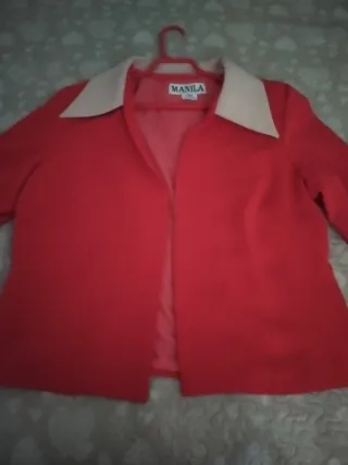 Chaqueta vintage MANILA roja y beige