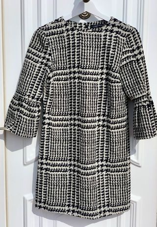 Vestido Zara Cuadros Blanco y Negro